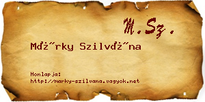 Márky Szilvána névjegykártya